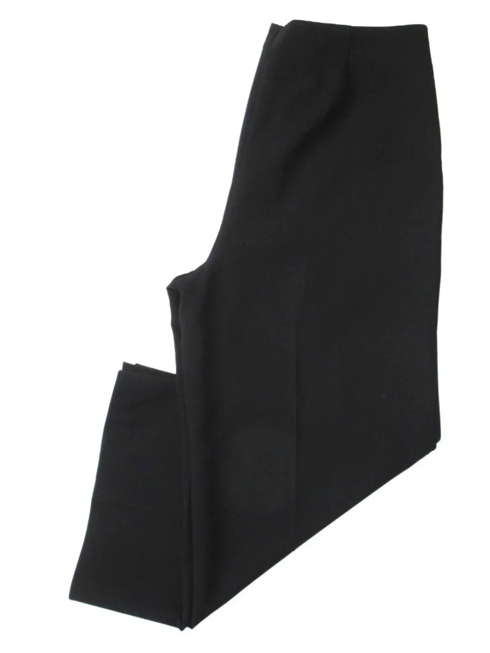 NWT Lafayette 148 Franklin in Black Finesse Crepe Wide Leg Slit Ankle Pants 12